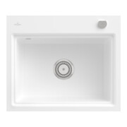 V&B Évier affleurant Subway Style 60 S Flat droite, avec garniture, blanc pierre