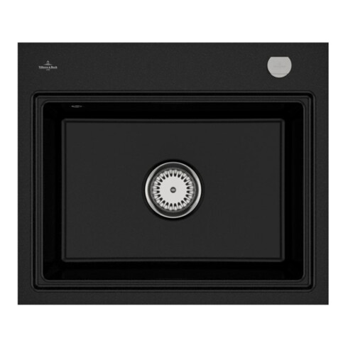 V&B Évier affleurant Subway Style 60 S Flat droite, avec garniture vidage, commande manuelle, chromé