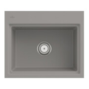 V&B Évier affleurant Subway Style 60 S Flat droite, avec garniture vidage, commande manuelle, fossil