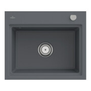 V&B Évier affleurant Subway Style 60 S Flat droite, avec garniture vidage, commande manuelle, graphite