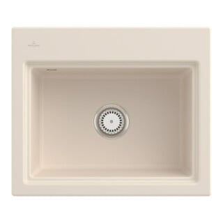 V&B évier affleurant Subway Style 60 S Flat G, avec garniture vidage, excentrique, ivoire