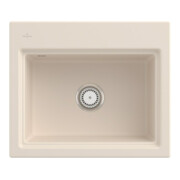 V&B évier affleurant Subway Style 60 S Flat G, avec garniture vidage, excentrique, ivoire