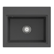 V&B Évier affleurant Subway Style 60 S Flat gauche, avec garniture, excentrique, graphite