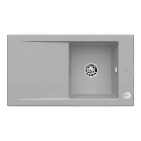 V&B Évier affleurant Timeline 50 Flat avec garniture vidage, commande excentrique, fossil