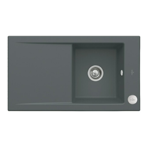 V&B Évier affleurant Timeline 50 Flat avec garniture vidage, commande excentrique, graphite