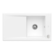 V&B Évier affleurant Timeline 50 Flat avec garniture vidage, excentrique, blanc neige