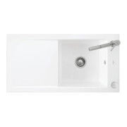 V&B Évier affleurant Timeline 60 Flat avec garniture vidage, commande excentrique, blanc
