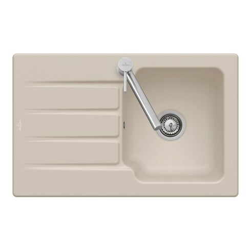 V&B Évier Architectura 45 m Garniture vidage, excentrique, gris CeramicPlus