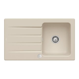 V&B Évier Architectura 50 cm avec garniture vidage, excentrique, almond CeramicPlus