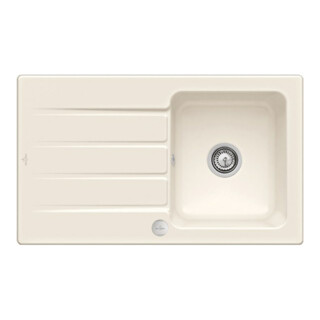 V&B Évier Architectura 50 cm avec garniture vidage, excentrique, crema CeramicPlus