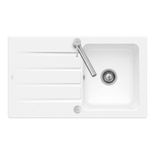 V&B Évier Architectura 50 cm Ensemble vidage, excentrique, blanc alp C-plus