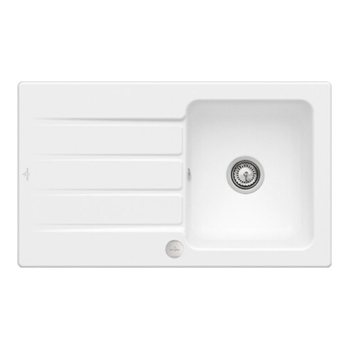 V&B Évier Architectura 50 cm Garniture vidage, excentrique, acier blanc C-plus