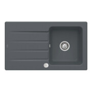 V&B Évier Architectura 50 m avec garniture vidage, excentrique, gris CeramicPlus