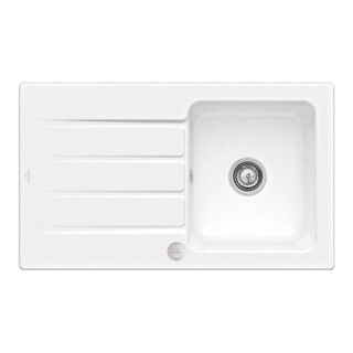 V&B Évier Architectura 50 m Ensemble vidage, excentrique, blanc satiné CeramicPlus