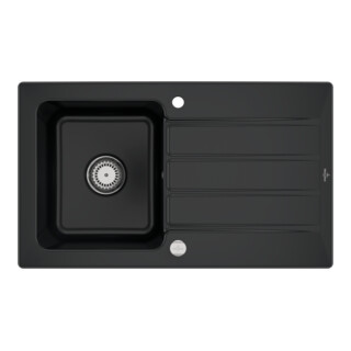 V&B Évier Architectura 50 m Garniture vidage, excentrique, noir pur