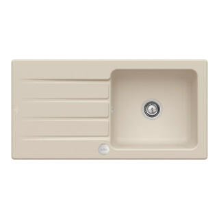 V&B Évier Architectura 60 m garniture vidage, excentrique, almond CeramicPlus