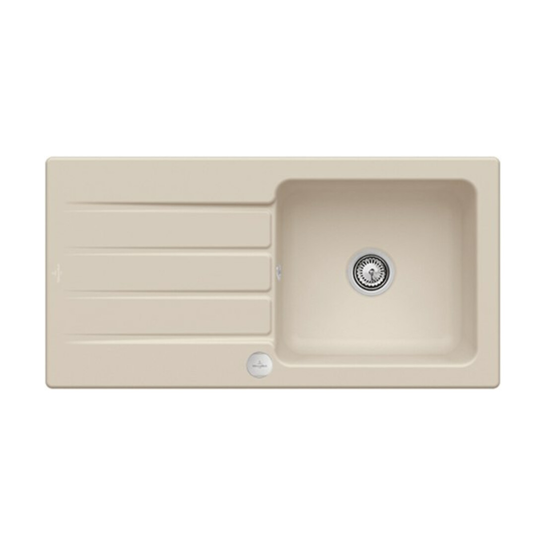 V&B Évier Architectura 60 m garniture vidage, excentrique, almond CeramicPlus