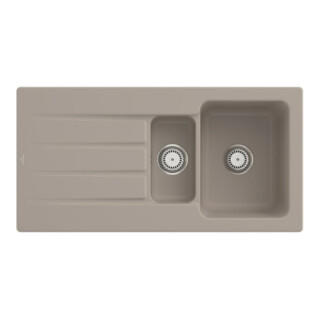 V&B Évier Architectura 60 XR avec garniture vidage, robinet rond, amande C-plus