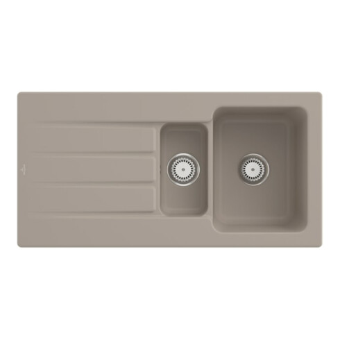V&B Évier Architectura 60 XR avec garniture vidage, robinet rond, amande C-plus