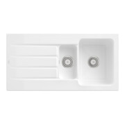 V&B Évier Architectura 60 XR avec garniture vidage, robinetterie ronde, blanc satin C-plus