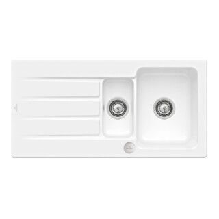 V&B Évier Architectura 60 XR avec garniture vidage, rond avec excentrique, blanc sn C-plus