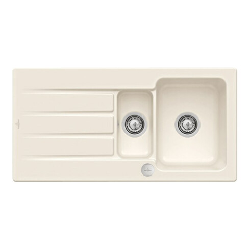 V&B Évier Architectura 60 XR avec garniture vidage, rond avec excentrique, crema C-plus