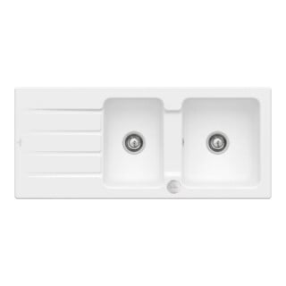 V&B Évier Architectura 80 cm Garniture vidage, excentrique, acier blanc C-plus