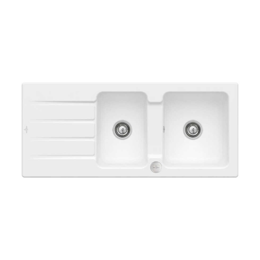 V&B Évier Architectura 80 cm Garniture vidage, excentrique, acier blanc C-plus