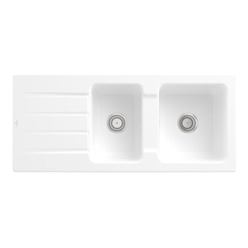 V&B Évier Architectura 80 cm Garniture vidage, manuel, blanc st. CeramicPlus