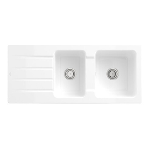 V&B Évier Architectura 80 m garniture vidage, main, sn blanc CeramicPlus