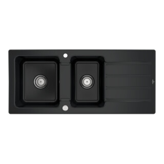 V&B Évier Architectura 80 m Garniture vidange, excentrique, noir pur
