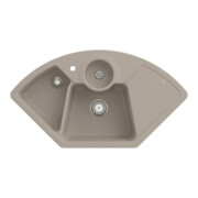 V&B Évier d'angle Solo ALG, commande manuelle, bac à déchets, Amande