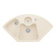 V&B Évier d'angle Solo avec garniture de vidage, excentrique, ivoire CeramicPlus-1
