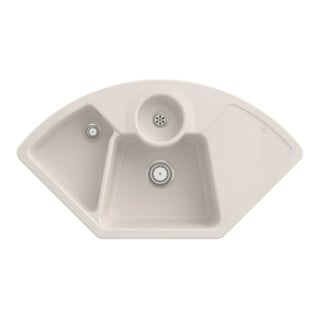V&B Évier d'angle Solo avec garniture vidage, manuel, crema CeramicPlus
