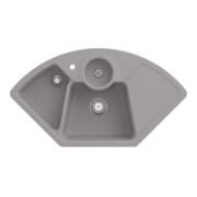V&B Évier d'angle Solo avec garniture vidage, manuel, fossil CeramicPlus