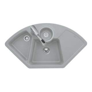 V&B Évier d'angle Solo, blanc pierre CeramicPlus