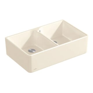 V&B Évier double 80 x évier, blanc pierre CeramicPlus