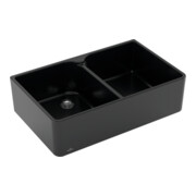 V&B Évier double bac 80 x m, commande manuelle, pure black