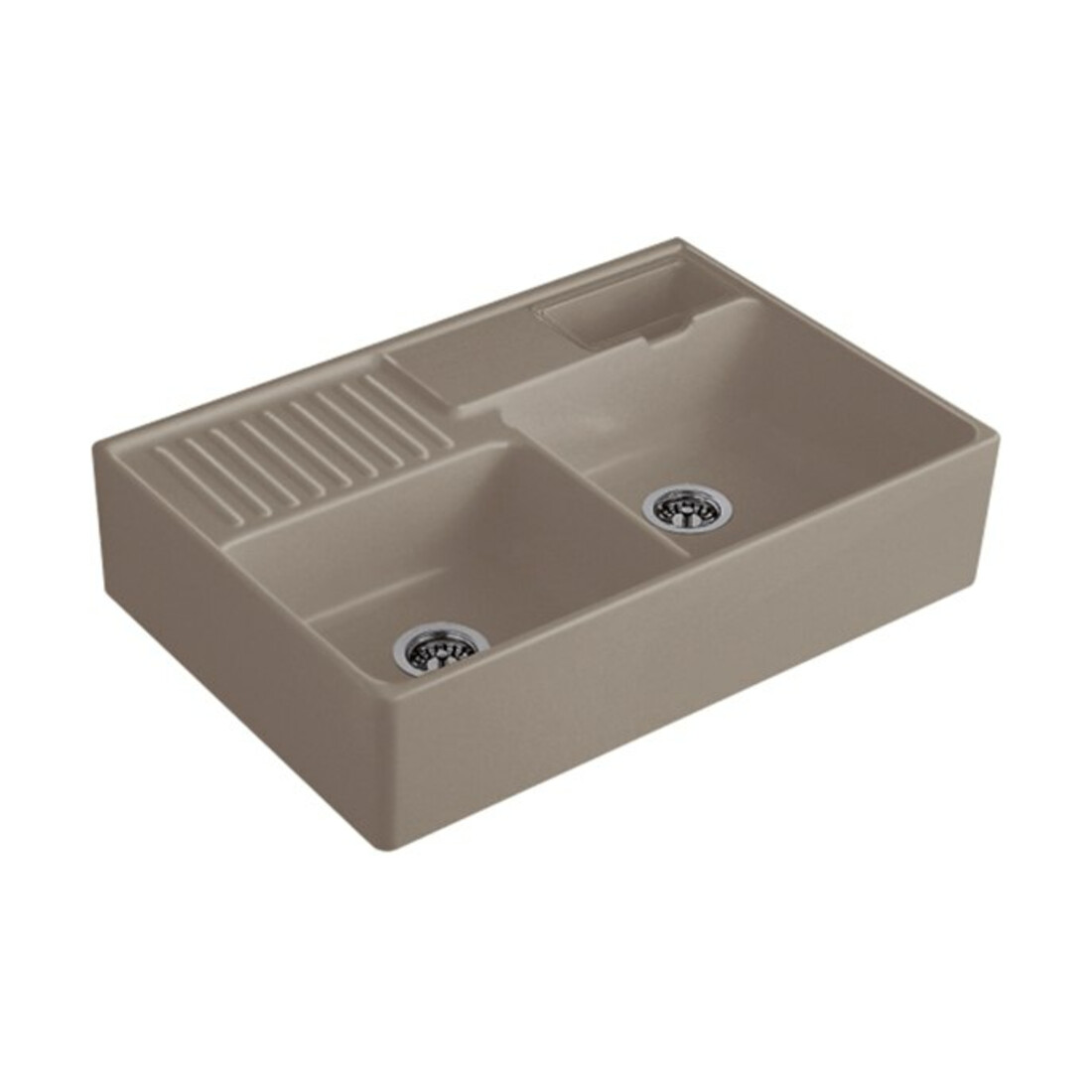 V&B Évier double bac avec égouttoir, Exc., timber C-plus