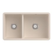 V&B Évier encastrable Subway 80U avec garniture vidage, excentrique, ivoire CeramicPlus