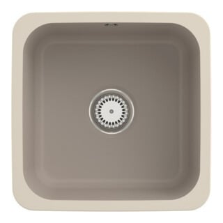 V&B Évier encastré Cisterna 50 avec garniture vidage, mitigeur, almond CeramicPlus