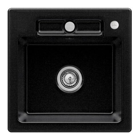 V&B Évier encastré Siluet 50 S Flat avec garniture vidage, commande excentrique, chromé
