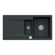 V&B Évier encastré Siluet 60 R Flat avec garniture, excentrique, noir pur