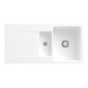 V&B Évier encastré Siluet 60 R Flat avec garniture vidage, commande manuelle, blanc pierre