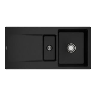 V&B Évier encastré Siluet 60 R Flat avec garniture vidage, commande manuelle, chromite