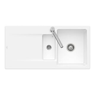 V&B Évier encastré Siluet 60 R Flat, blanc pierre