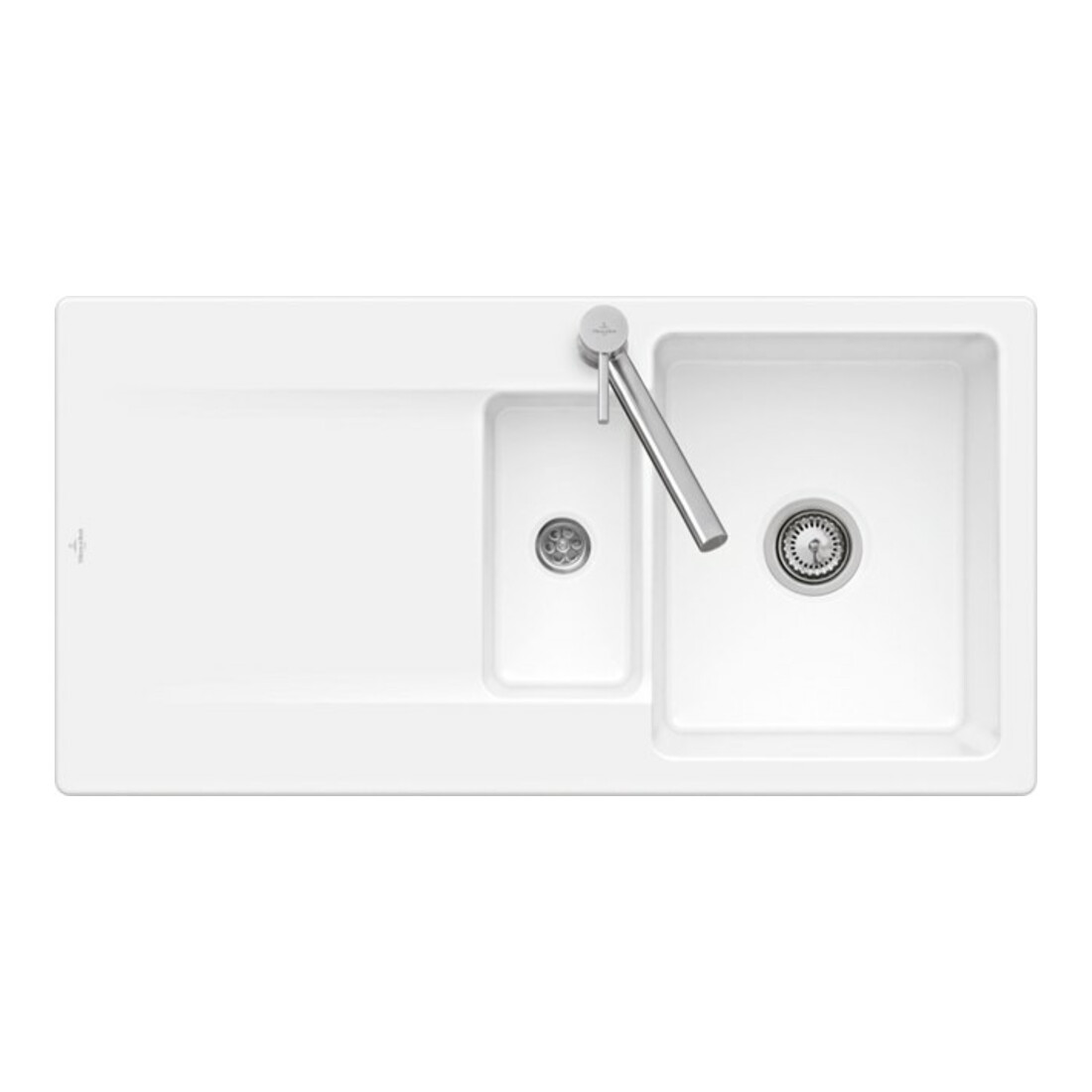 V&B Évier encastré Siluet 60 R Flat, blanc pierre
