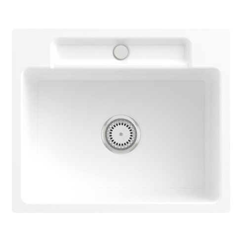 V&B Évier encastré Siluet 60 S Flat avec garniture vidage, commande manuelle, blanc neige