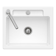 V&B Évier encastré Siluet 60 S Flat, blanc pierre