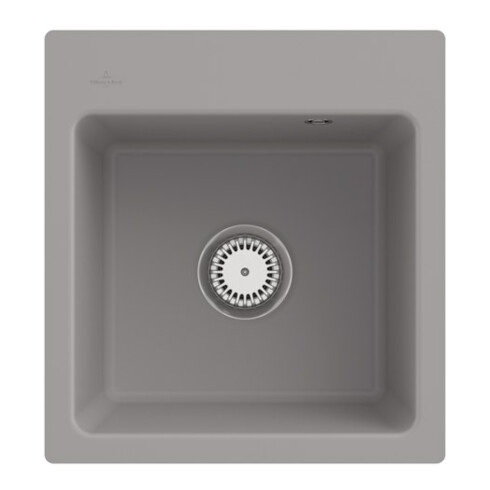 V&B Évier encastré Subway 45 XS Flat avec vidage, commande manuelle, fossil